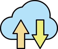 arrow, cloud color icon vector