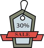 Label, sale, discount, 30 percent color icon vector