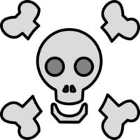 Bones and Skull color icon vector