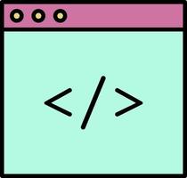 coding, html, programming color icon vector