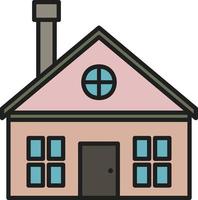 House outline color icon vector