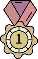 Award, medal, first place color icon vector