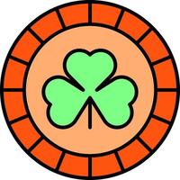 Shamrock circle color icon vector