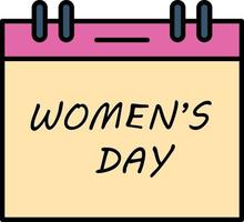 Women's day, calendar color icon vector
