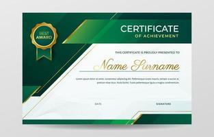 plantilla de certificado verde profesional vector