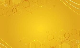 yellow hexagon modern techno background vector