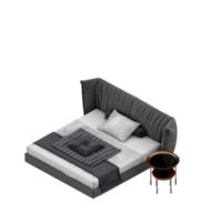 render 3d de dormitorio isométrico png