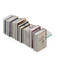 render 3d de libros isométricos png