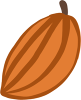 fruit de cacao doodle dessin à main levée design plat. png