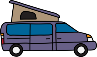 camping-car doodle dessin à main levée. png