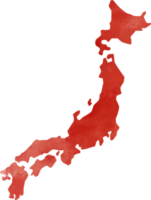 watercolor painting of japan map. png