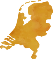 pintura em aquarela do mapa da Holanda. png