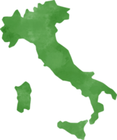 pintura acuarela del mapa de italia.