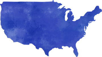 watercolor painting of usa map. png