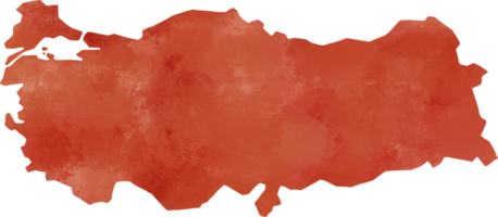 Aquarellmalerei der Türkei-Karte. png