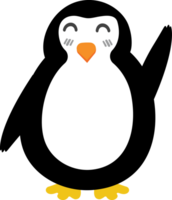 glücklicher pinguin-cartoon-charakter-crop-out png