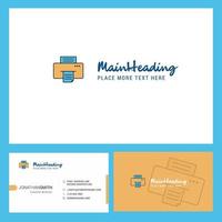 Printer Logo design with Tagline Front and Back Busienss Card Template Vector Creative Design