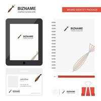 Umbrella Business Logo Tab App Diary PVC Employee Card and USB Brand Stationary Package Design Vector Template