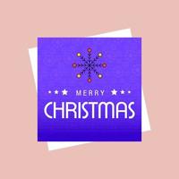 Merry Christmas card with creative design and purple background vector