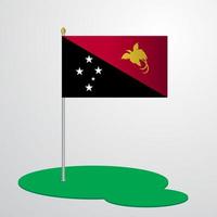 Papua New Guinea Flag Pole vector