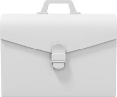 White Briefcase Side Front. PNG icon on transparent background. Business portfolio. 3D rendering.