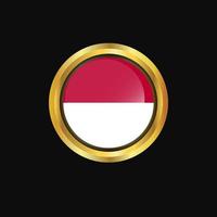 Indonesia flag Golden button vector