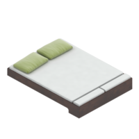 render 3d de dormitorio isométrico png