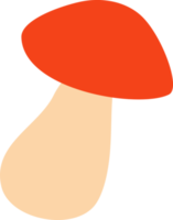 Cute cartoon autumn mushroom. Edible mushroom png