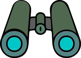 Binoculars color icon vector