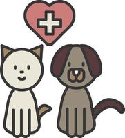 cat, dog, heart, color icon vector