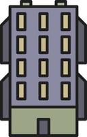 Building outline color icon vector