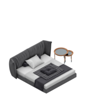 Isometric Bedroom 3D render png