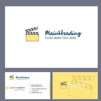 Movie clip Logo design with Tagline Front and Back Busienss Card Template Vector Creative Design