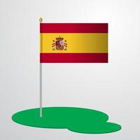 asta de la bandera de españa vector