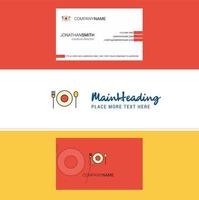 Beautiful Food Logo and business card vertical Design Vector
