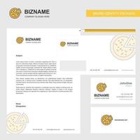 Pizza Business Letterhead Envelope and visiting Card Design vector template