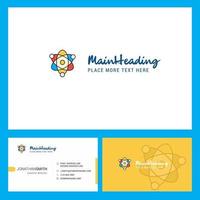 Nuclear Logo design with Tagline Front and Back Busienss Card Template Vector Creative Design