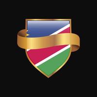 Namibia flag Golden badge design vector