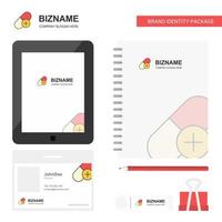 Medicine Business Logo Tab App Diary PVC Employee Card and USB Brand Stationary Package Design Vector Template