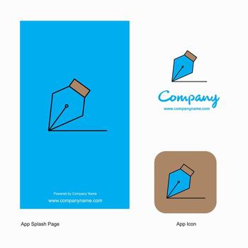 Writing Company Logo App Icon and Splash Page Design Creative Business App Design Elements vector