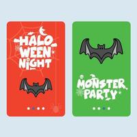 diseño de invitación de feliz halloween con vector de murciélagos