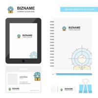 Target Business Logo Tab App Diary PVC Employee Card and USB Brand Stationary Package Design Vector Template