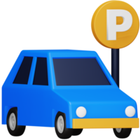 Parkplatz 3D-Rendering isometrisches Symbol. png