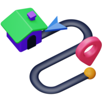 Route 3d rendering isometric icon. png