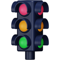 Traffic light 3d rendering isometric icon. png