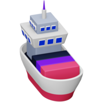 haven schip 3d renderen isometrische icoon. png