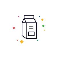 icono plano de la caja de leche. diseño vectorial para sitios web, aplicaciones. vector