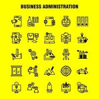 Business Administration Line Icons Set For Infographics Mobile UXUI Kit And Print Design Include Protected Website Website Internet Dollar Mountains Dollar Pencil Eps 10 Vector