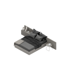 render 3d de dormitorio isométrico png