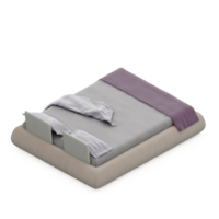 Isometric Bedroom 3D render png